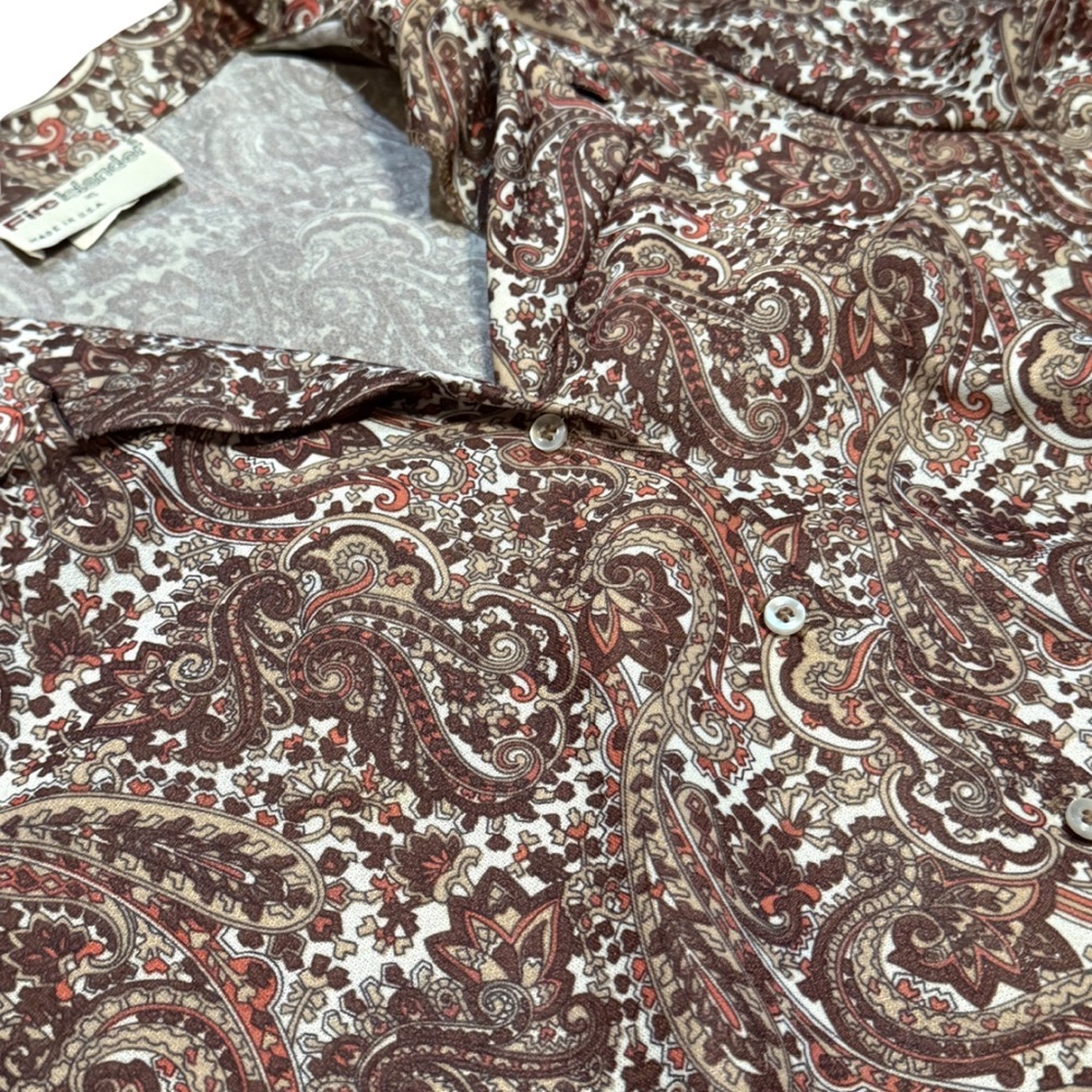 Vintage Fire Islander Paisley Blouse Size 16 Long Sleeve Made USA 70s Boho - Picture 5 of 9